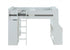 45" X 92" X 66" White Wood Veneer (Laminated) Loft Bed