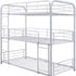 42" X 79" X 74" Silver Metal Triple Bunk Bed - Twin
