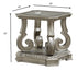 26" Antique Silver And Clear Glass End Table