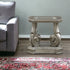 26" Antique Silver And Clear Glass End Table
