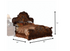 88" X 96" X 76" Cherry Oak Wood Poly Resin California King Bed