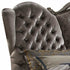 Queen Tufted Gray And Gray and Black Upholstered Velvet Bed With Nailhead Trim