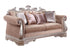 80" Champagne Velour Loveseat and Toss Pillows