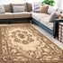 8' Ivory Round Floral Area Rug