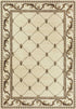 5'X8' Ivory Machine Woven Hand Carved Fleur De Lis Indoor Area Rug