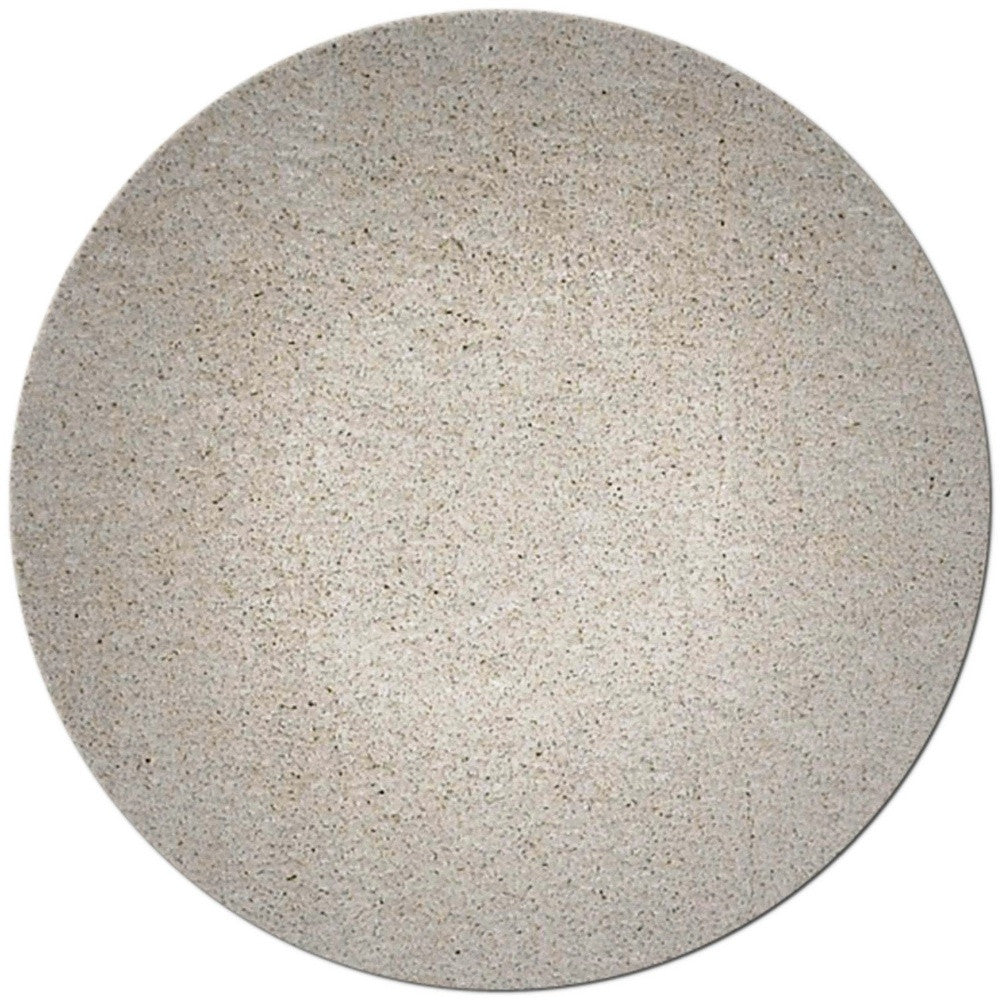 8' Round  Polyester Ivory  Area Rug