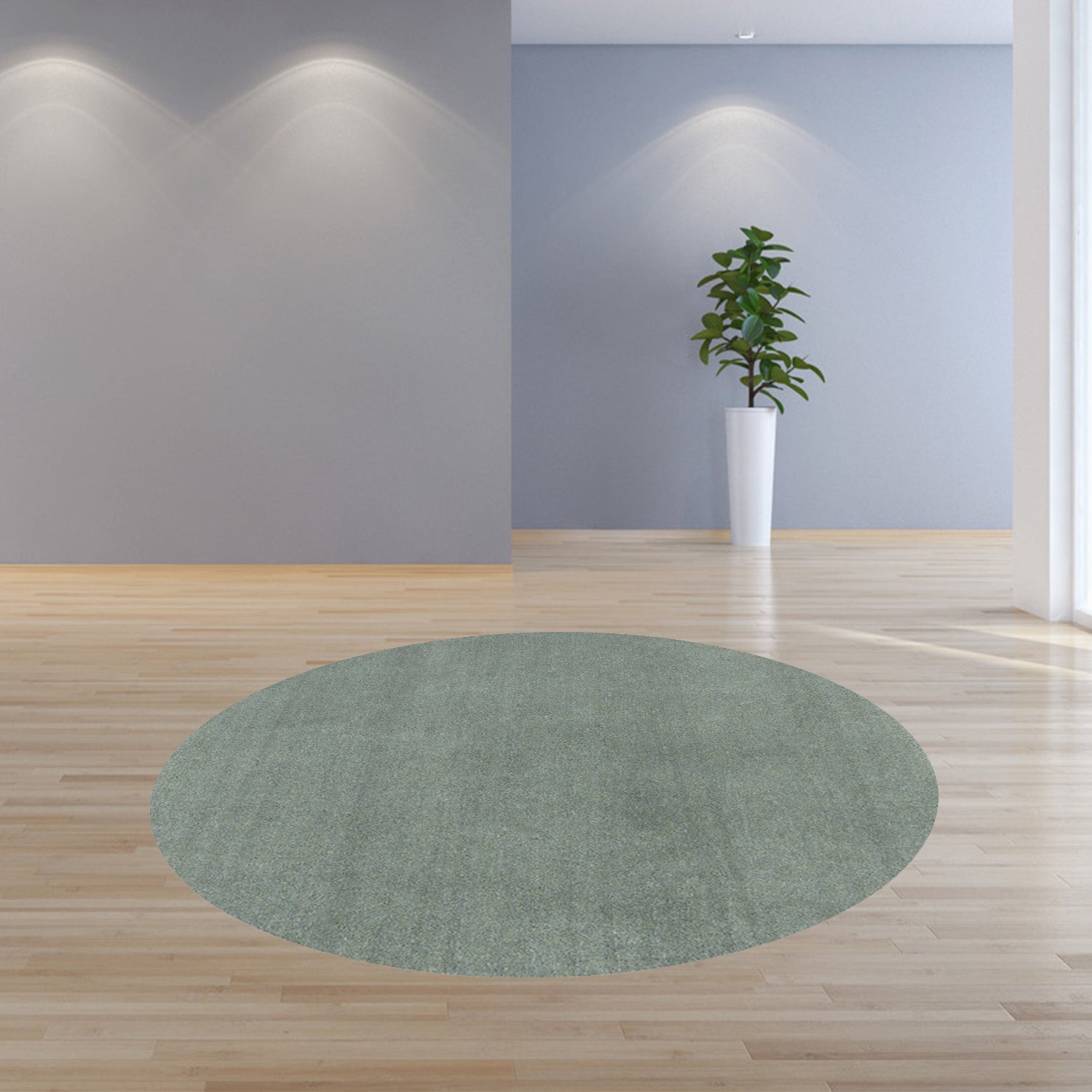 6' Slate Blue Round Indoor Shag Rug