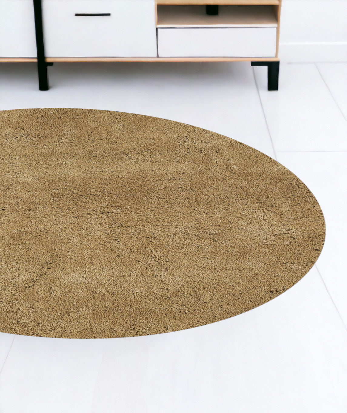 5' X 7' Gold Plain Indoor Area Rug