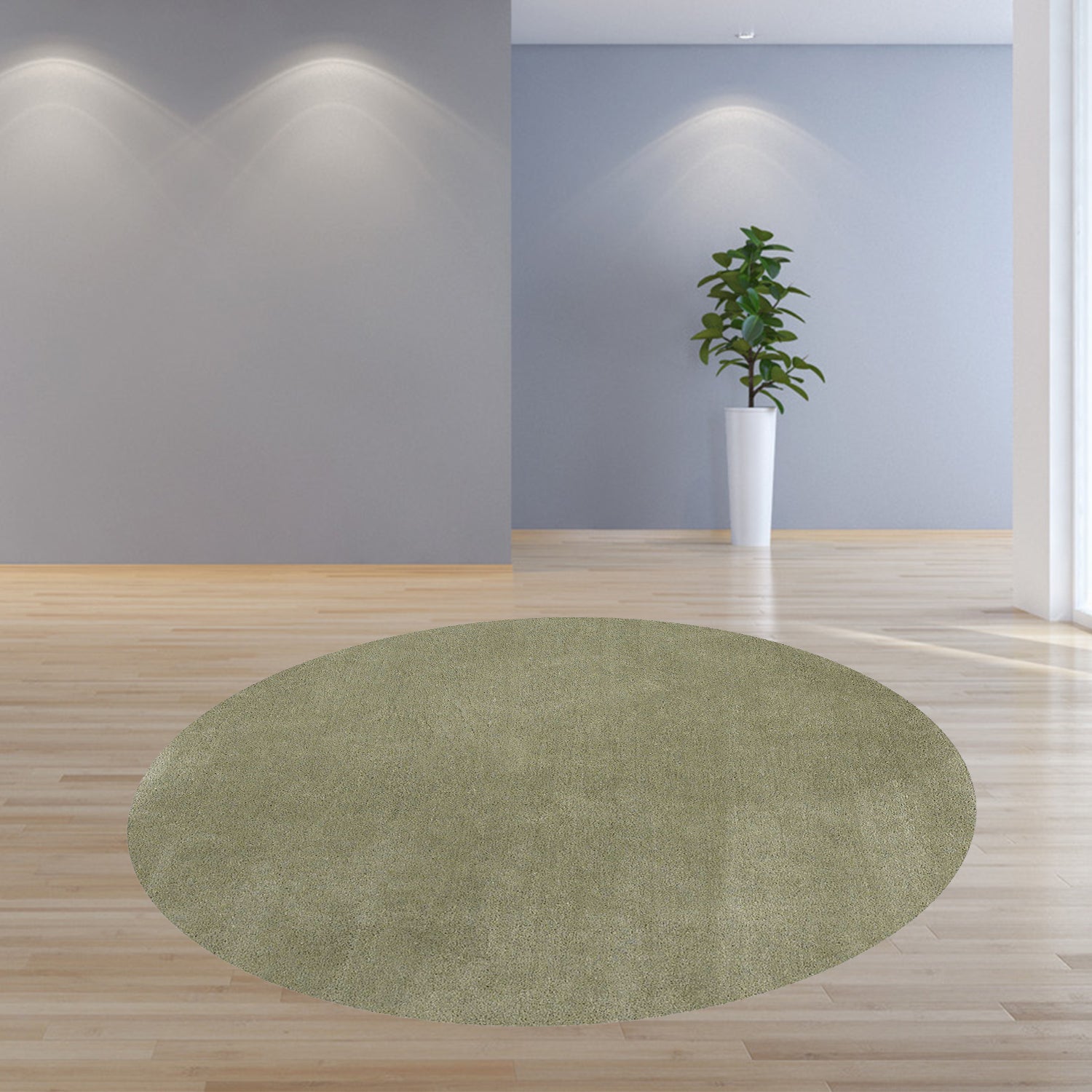 6' Round  Polyester Sage Area Rug