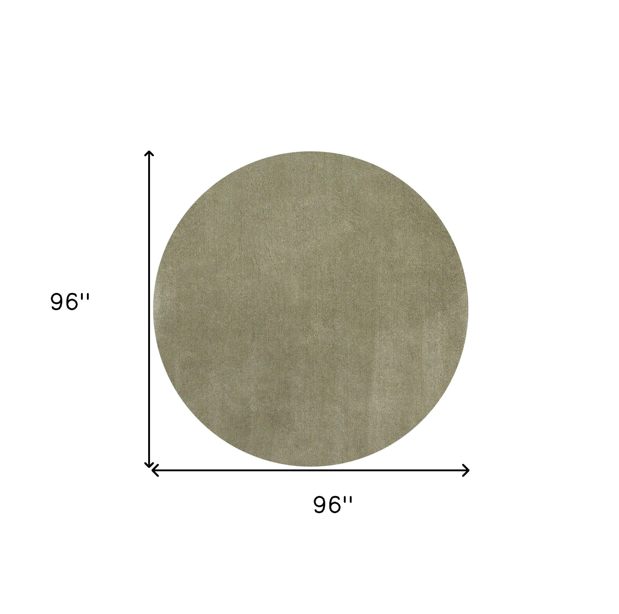 6' Round  Polyester Sage Area Rug