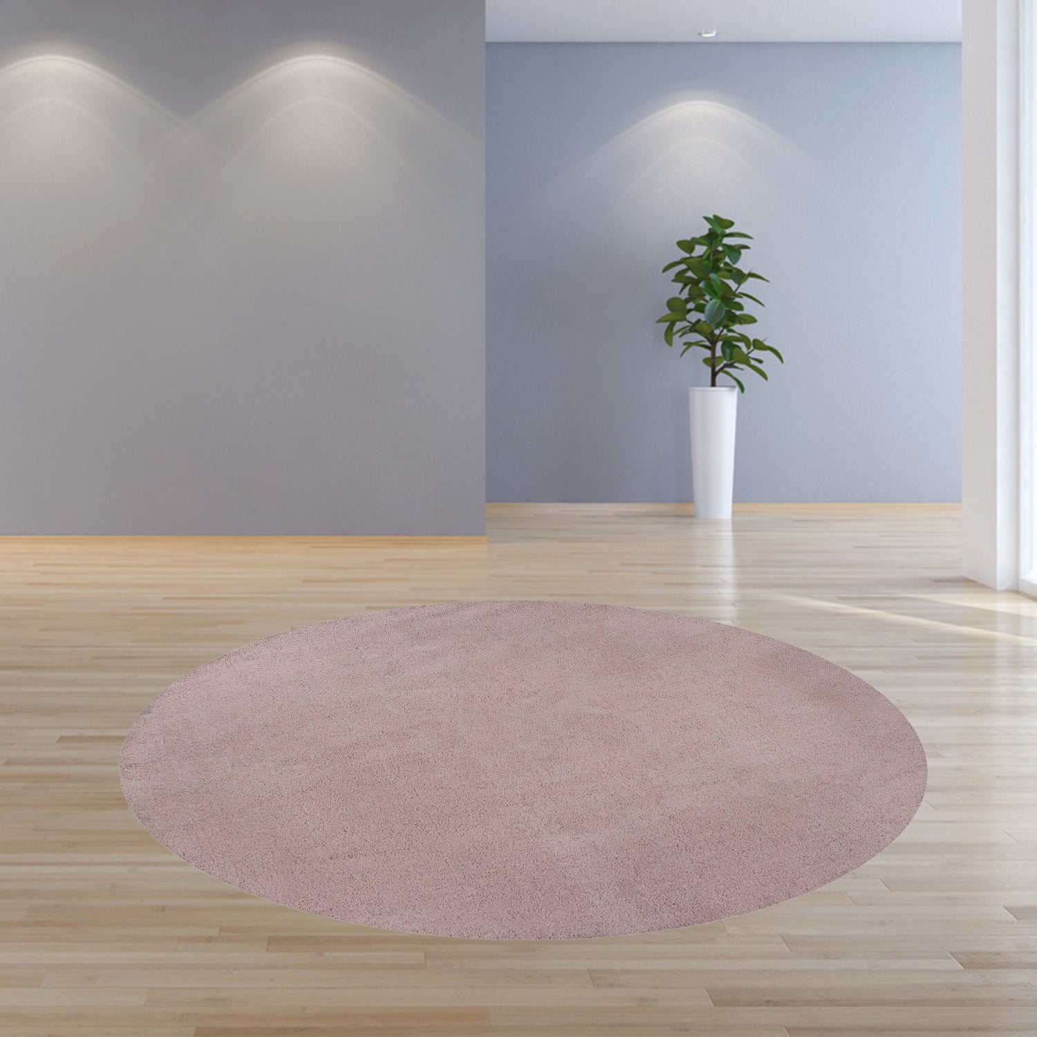 5' X 7' Rose Pink Plain Indoor Area Rug