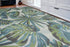 5' X 8' Teal Or Green Tropical Leaves Indoor Area Rug