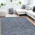 8' X 11'  'Indigo And Ivory Heather Shag Area Rug