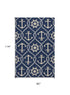 7' X 9'  Uv Treated Polypropylene Navy Area Rug