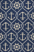 7' X 9'  Uv Treated Polypropylene Navy Area Rug