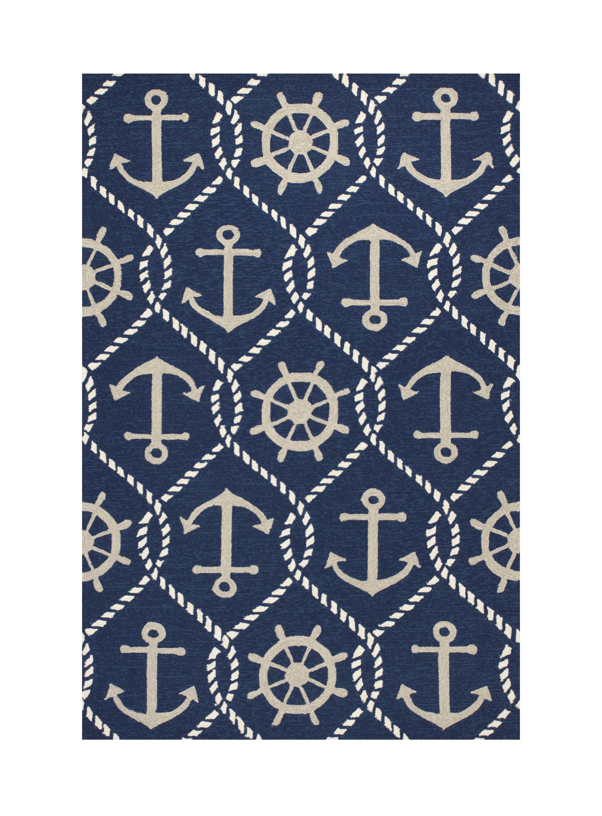 7' X 9'  Uv Treated Polypropylene Navy Area Rug