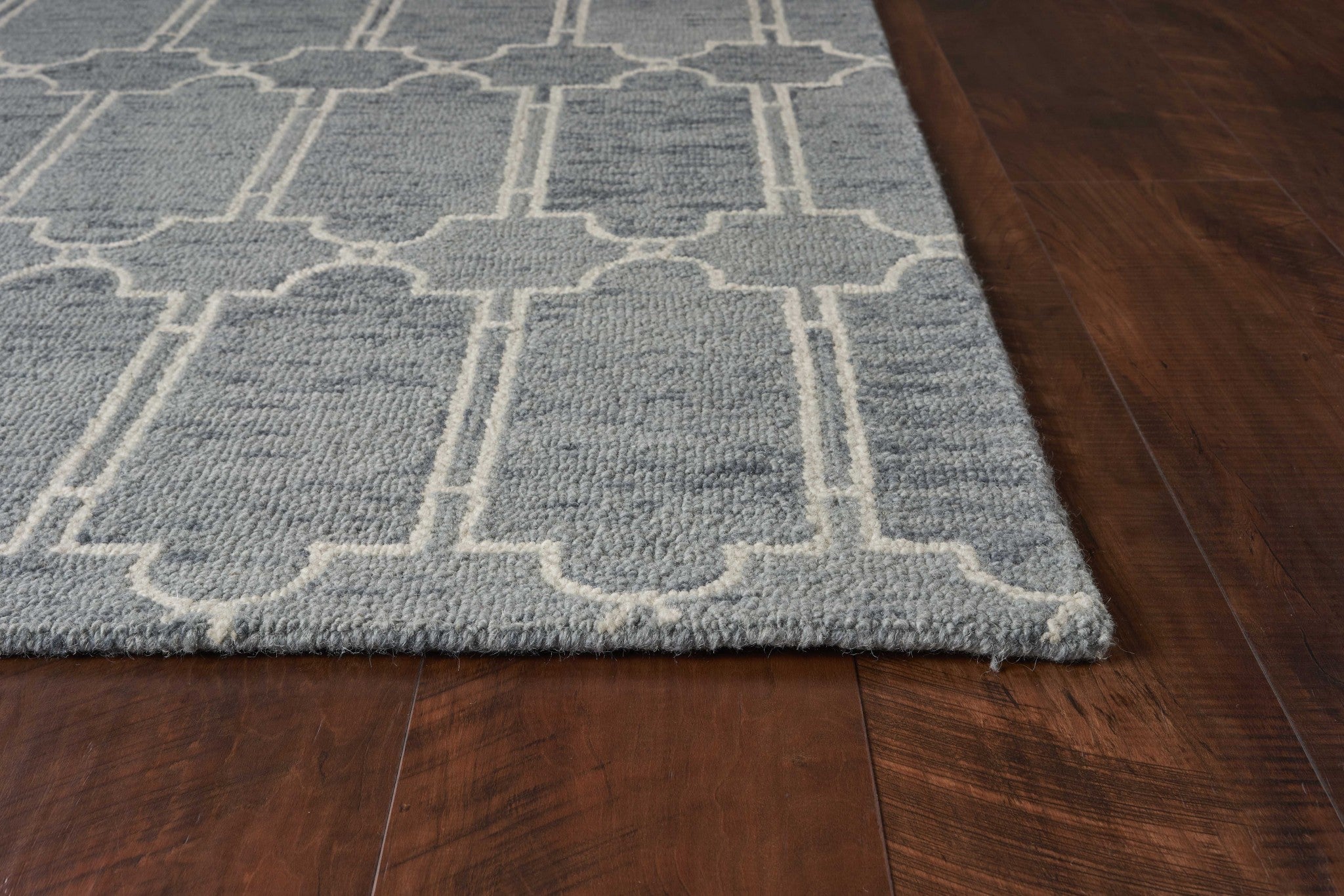 8'X10' Slate Blue Hand Tufted Geometric Indoor Area Rug