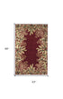 5' x 8' Ruby Red Wool Floral Hand Tufted Area Rug