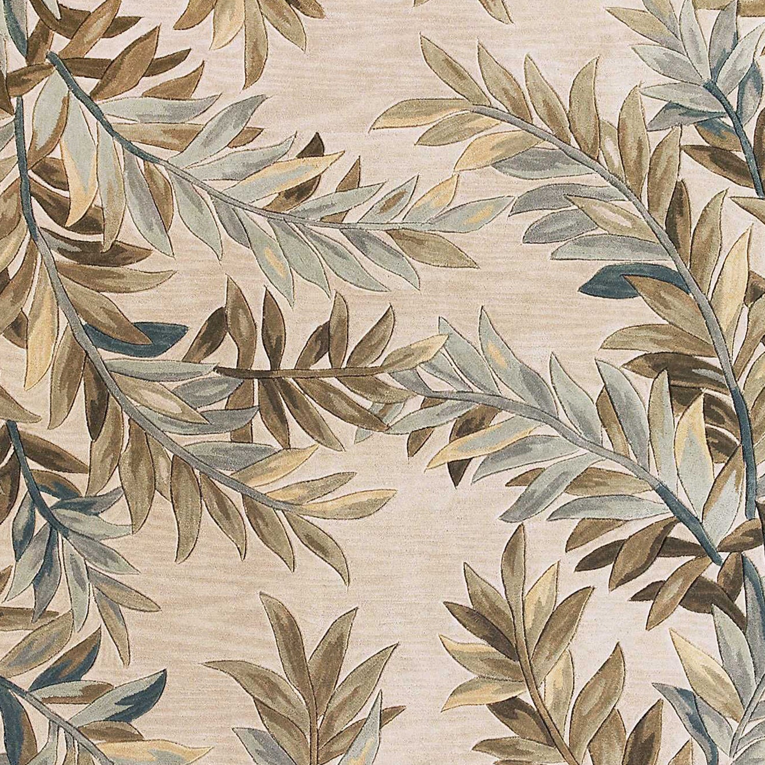 5'X8' Ivory Hand Tufted Pinnate Fronds Indoor Area Rug