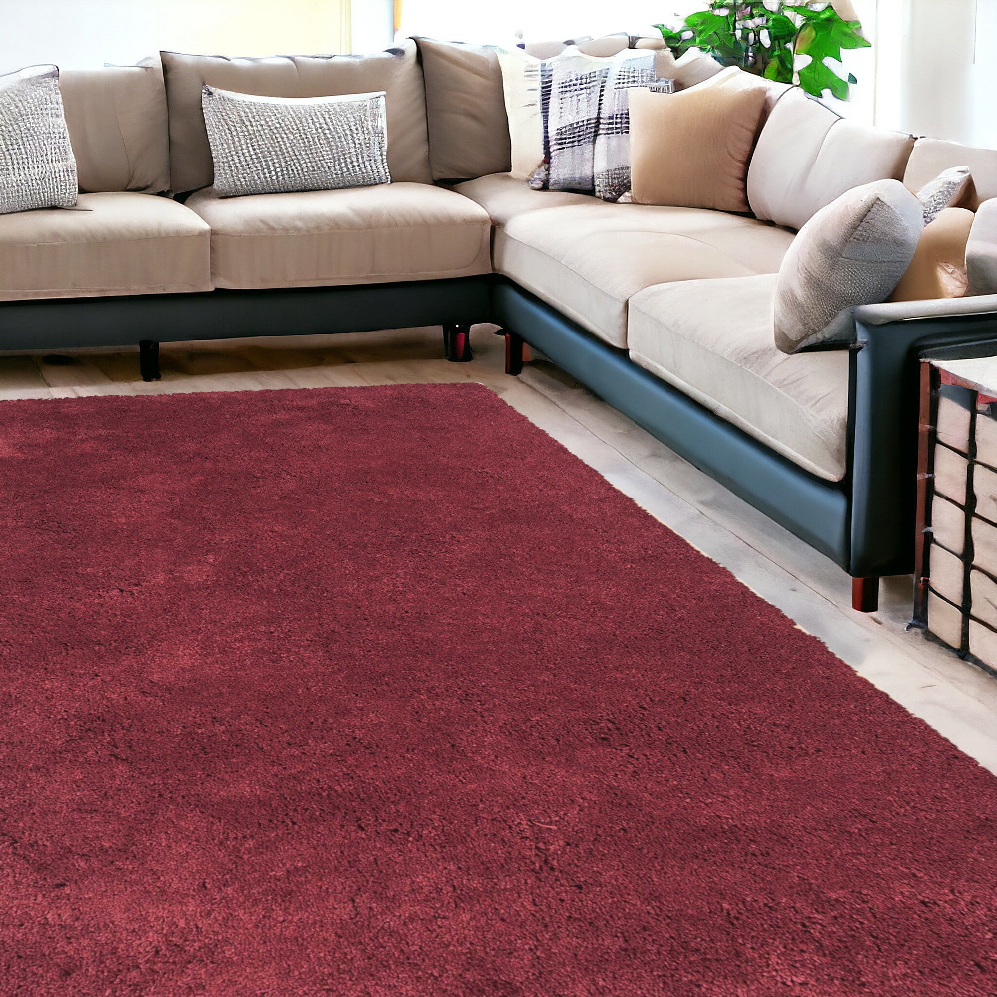 5'X7' Red Indoor Shag Rug