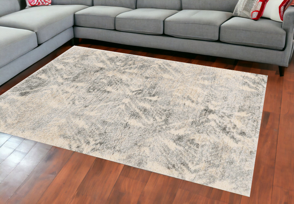 5' X 8' Ivory Or Grey Vintage Diamond Indoor Area Rug