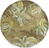 8' Moss Green Hand Tufted Tropical Trees Round Indoor Area Rug