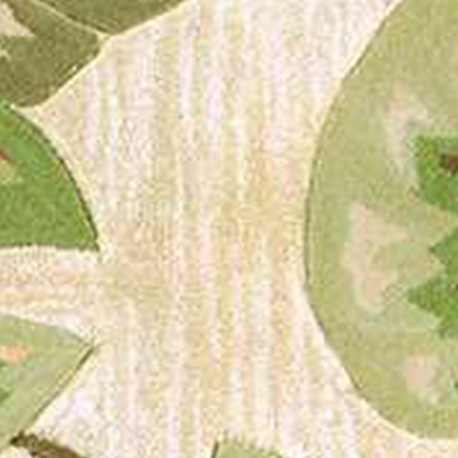 3' X 5' Beige Palm Leaves Wool Indoor Area Rug