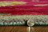 2' X 7' Red Floral Vines Bordered Wool Runner Rug