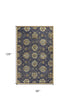 8'X11' Midnight Blue Hand Tufted Traditional Floral Indoor Area Rug