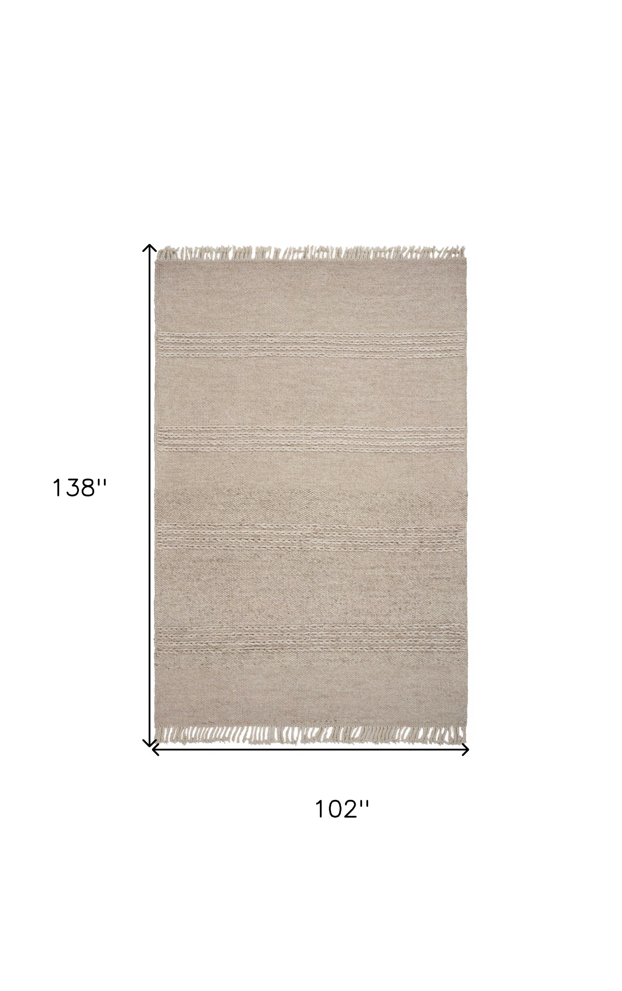 7' X 9'  Wool Natural Area Rug