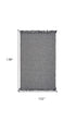 3' X 5' Grey Braided Wool Area Rug With Fringe