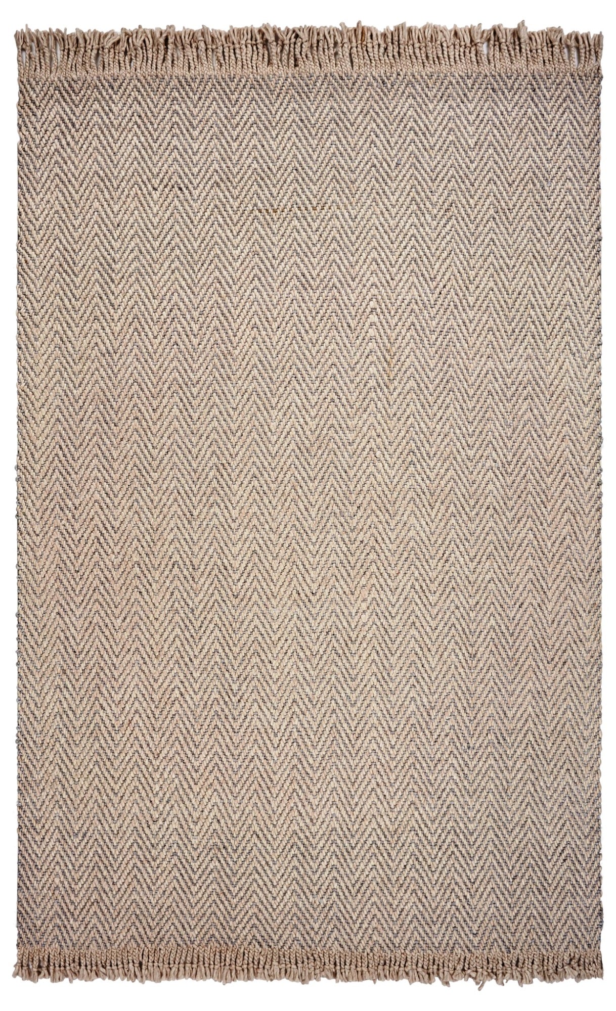 5'X8' Oatmeal Beige Hand Woven Houndstooth Indoor Area Rug