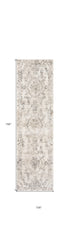 8'X10' Grey Machine Woven Distressed Floral Traditional Indoor Area Rug