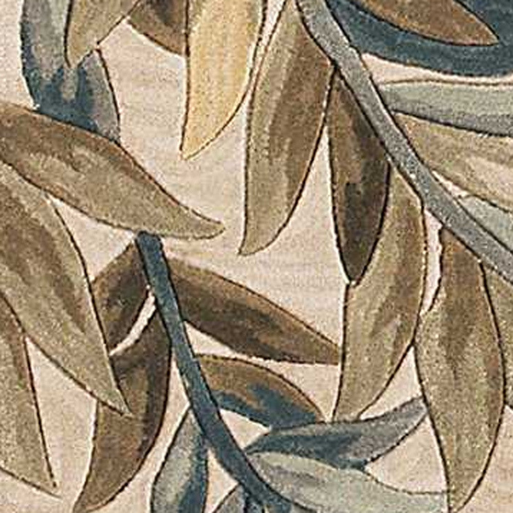 5'X8' Ivory Hand Tufted Pinnate Fronds Indoor Area Rug