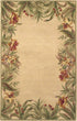 8' X 11'  Wool Ivory Tropical Greenery Area Rug