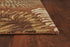 8' Rust Orange Hand Tufted Tropical Leaves Indoor Runner Rug
