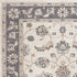 9'X12' Ivory Grey Bordered Floral Indoor Area Rug