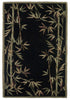 8' X 11'  Wool Black And Bamboo Area Rug