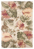 3' X 5' Beige Palm Leaves Wool Indoor Area Rug