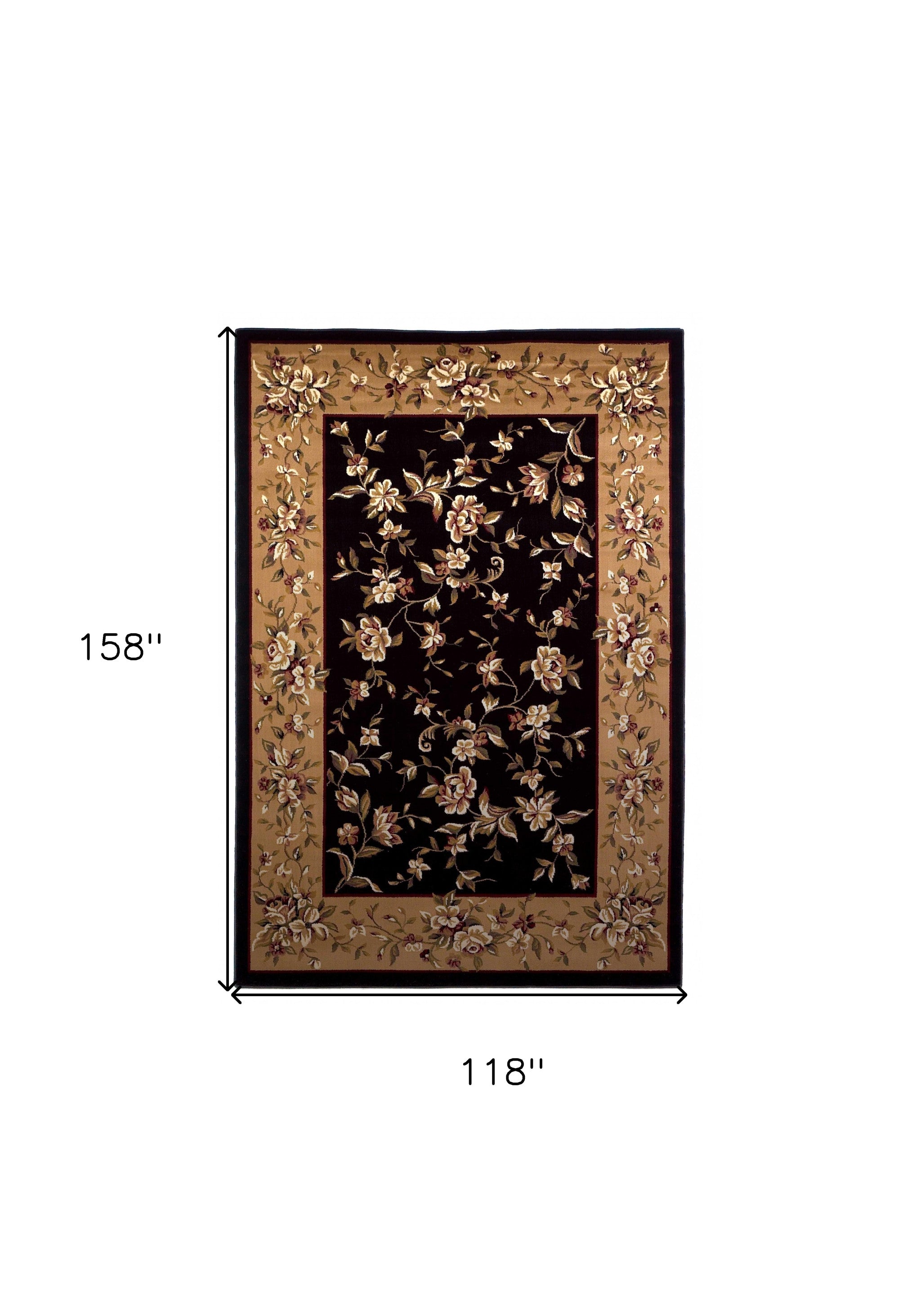 9' X 13'  Polypropylene Black Or  Beige Area Rug