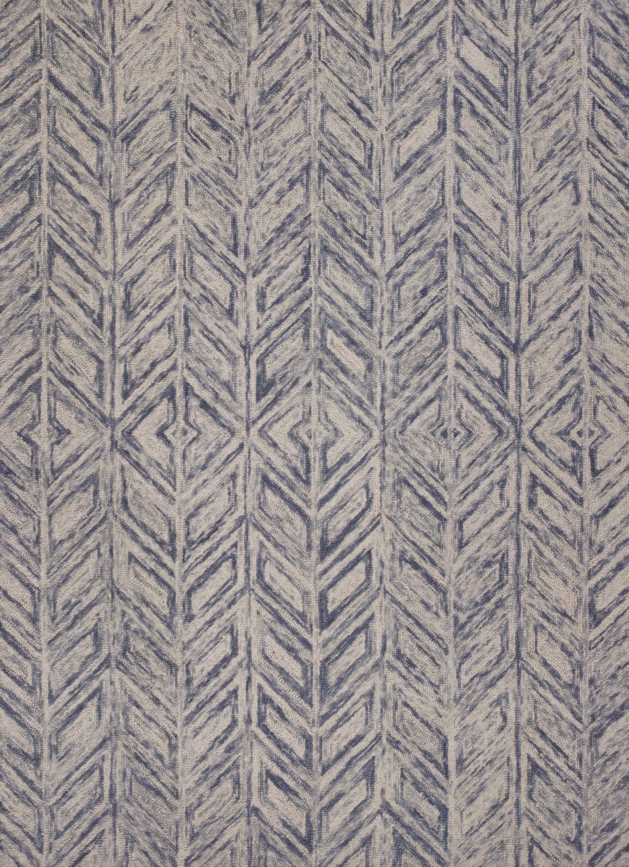 2' X 4' Blue Wool Hand Tufted Area Rug