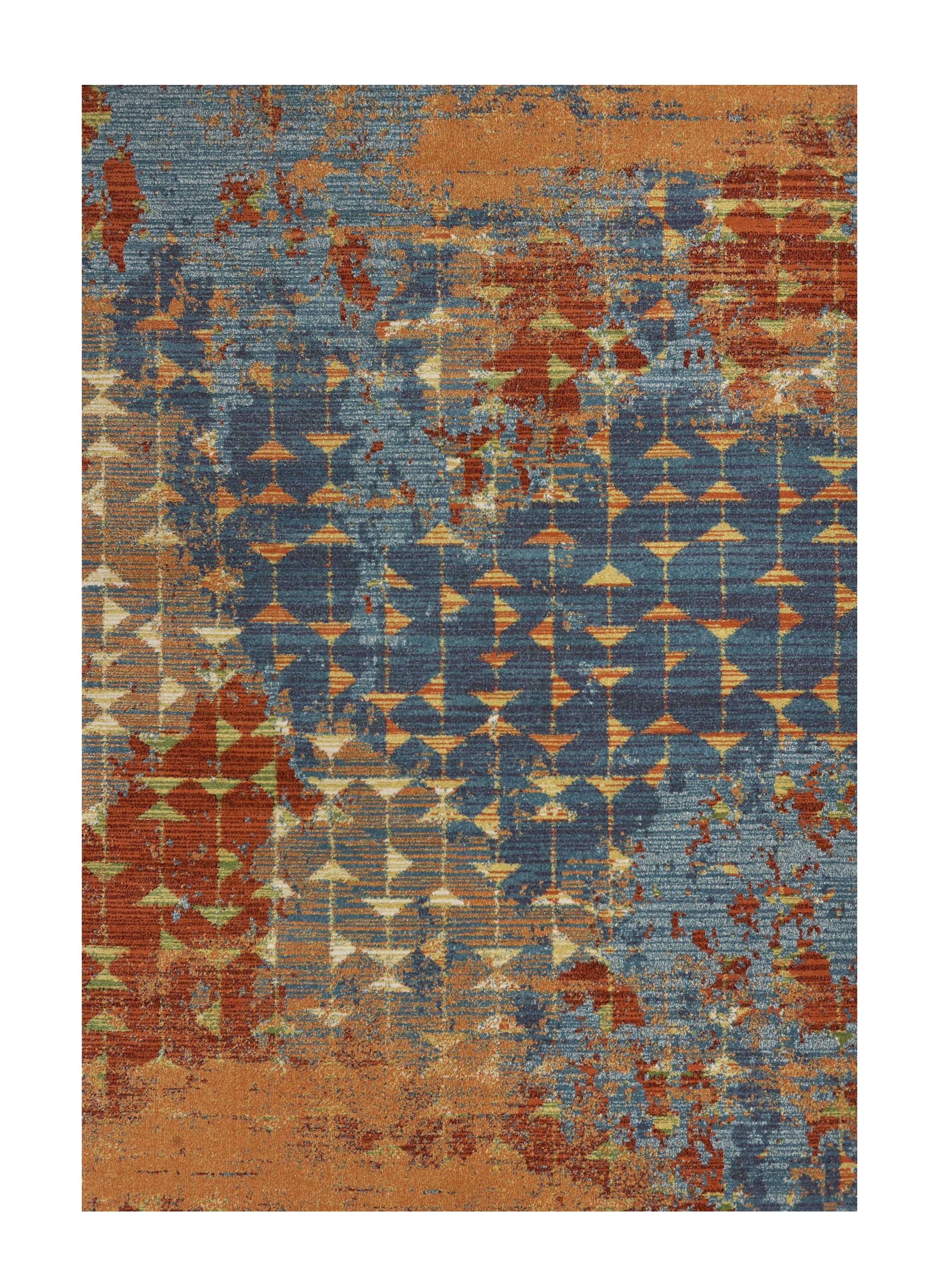 9' X 13'  Polypropylene Blue Or  Coral  Area Rug