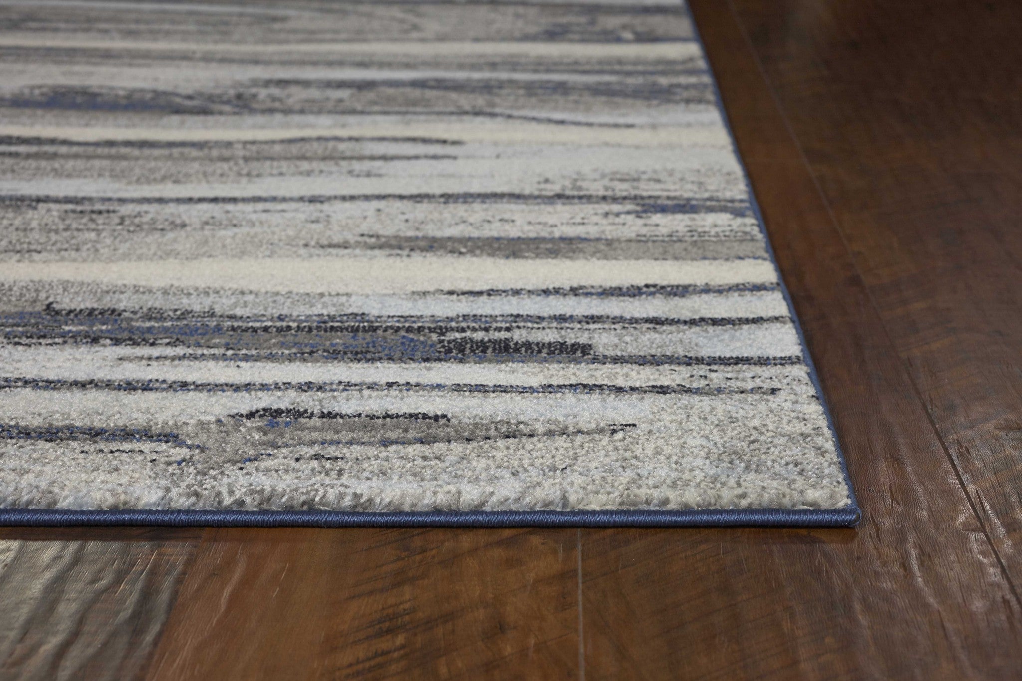 8'X11' Grey Machine Woven Abstract Brushstroke Indoor Area Rug