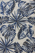 5'X8' Grey Blue Machine Woven Tropical Indoor Area Rug