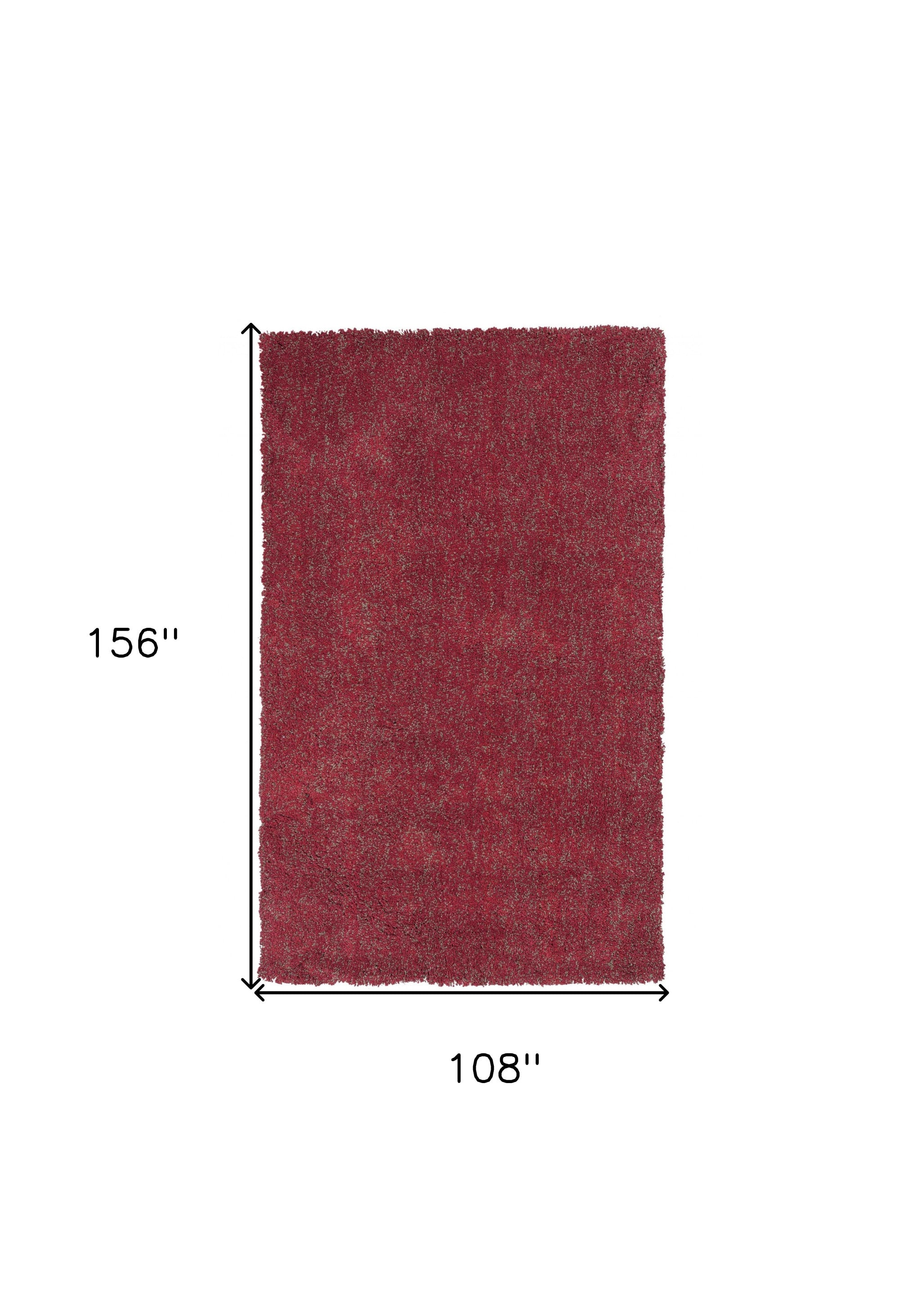 5' X 7' Red Heather Plain Indoor Area Rug