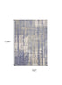 5'X7' Grey Blue Hand Loomed Abstract Brushstroke Indoor Area Rug