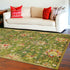 8' x 11' Green and Ivory Wool Floral Handmade Area Rug