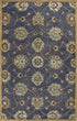 8'X11' Midnight Blue Hand Tufted Traditional Floral Indoor Area Rug