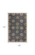 8'X11' Midnight Blue Hand Tufted Traditional Floral Indoor Area Rug