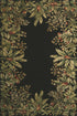 9' X 13' Green and Black Wool Tropical Floral Hand Tufted Area Rug